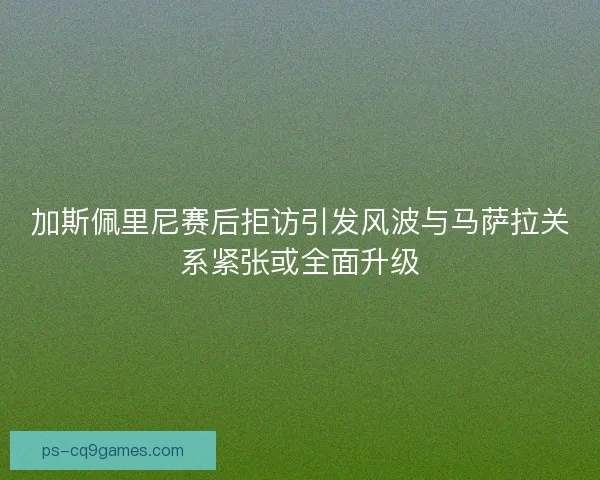 加斯佩里尼赛后拒访引发风波与马萨拉关系紧张或全面升级